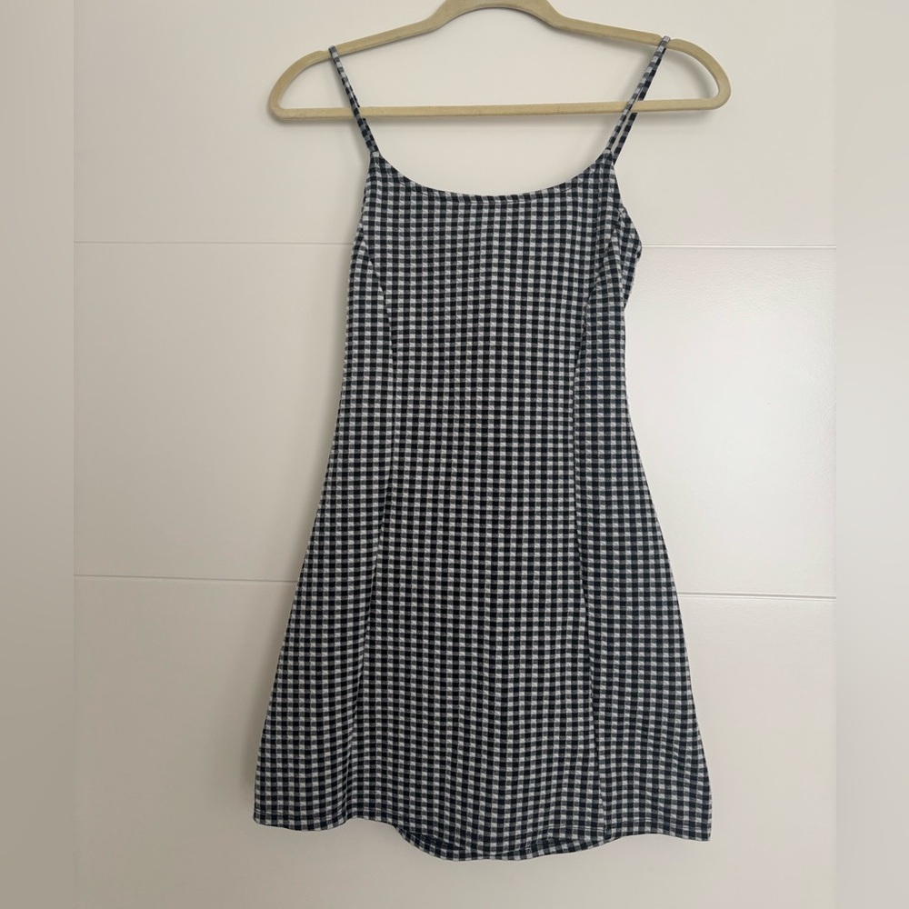 Topshop Black and White Checkered Mini Dress